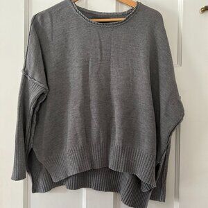 Michael Stars Grey Cotton Crewneck Sweater Size Medium